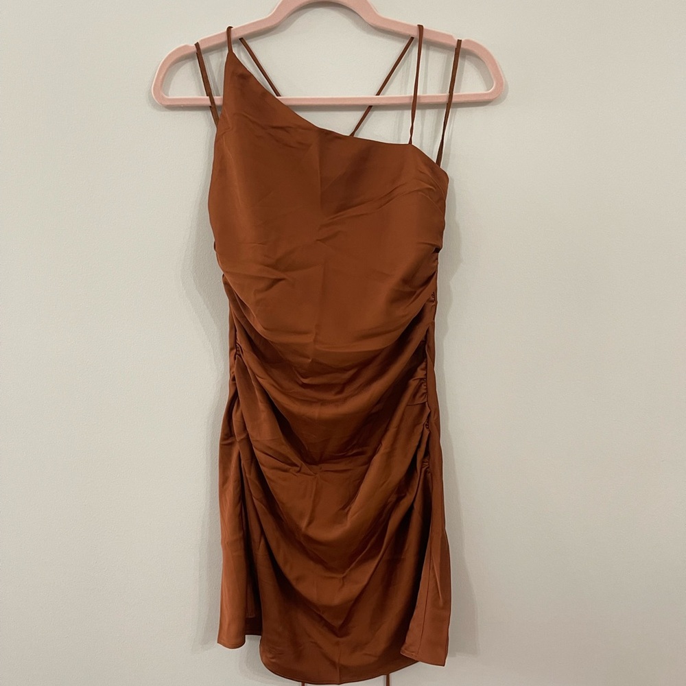 NWT Line & Dot Bronze silky mini dress size Medium